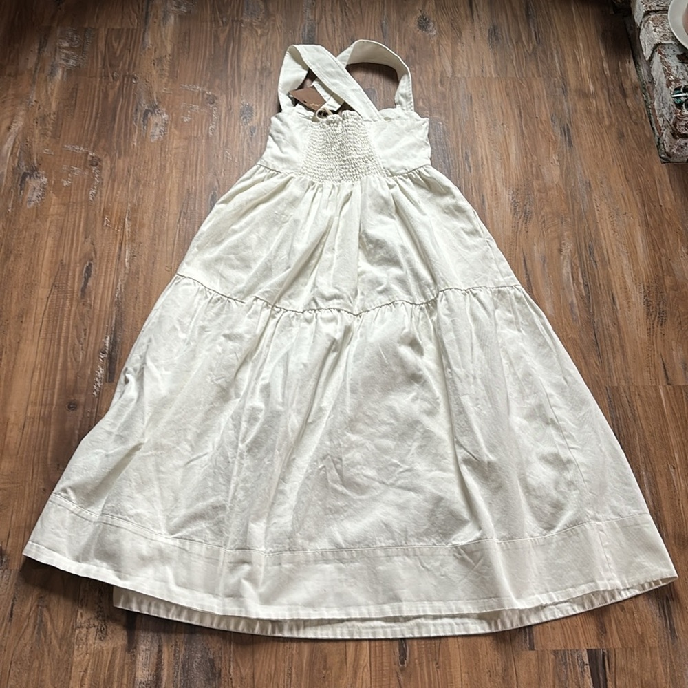 Anthropologie Forever That Girl Denim Off White Dress - Picture 10 of 10